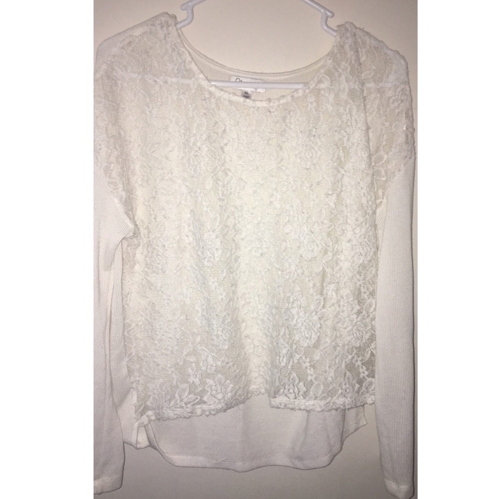 White Lace Long sleeve Shirt